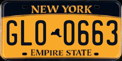 NY license plate GLO0663