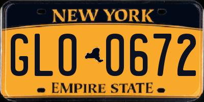 NY license plate GLO0672