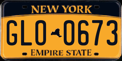 NY license plate GLO0673