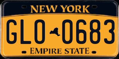 NY license plate GLO0683