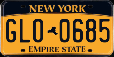 NY license plate GLO0685