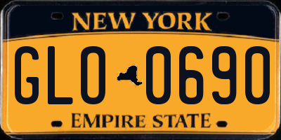 NY license plate GLO0690