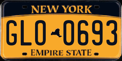 NY license plate GLO0693