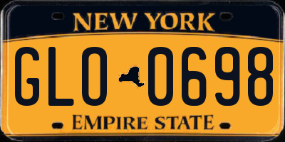NY license plate GLO0698