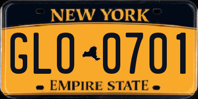 NY license plate GLO0701