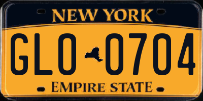 NY license plate GLO0704