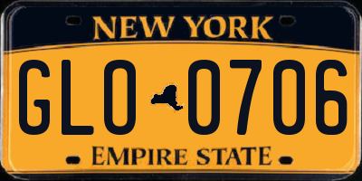 NY license plate GLO0706