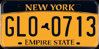 NY license plate GLO0713