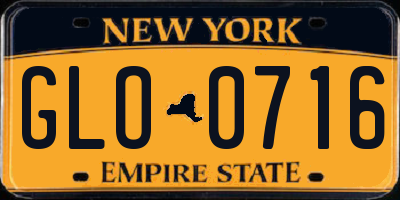 NY license plate GLO0716