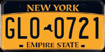 NY license plate GLO0721