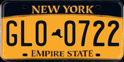 NY license plate GLO0722
