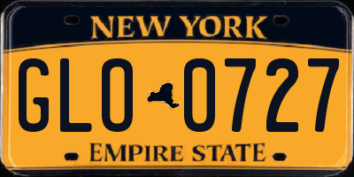 NY license plate GLO0727