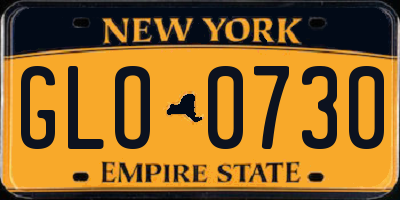 NY license plate GLO0730