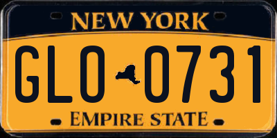 NY license plate GLO0731