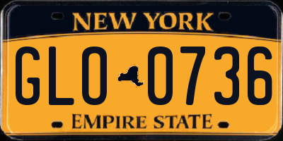 NY license plate GLO0736