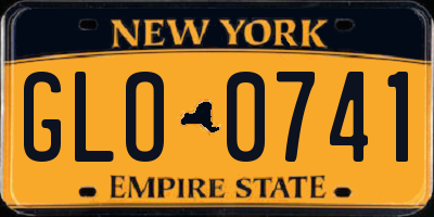 NY license plate GLO0741