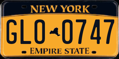 NY license plate GLO0747