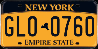 NY license plate GLO0760