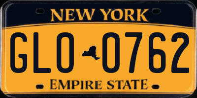 NY license plate GLO0762