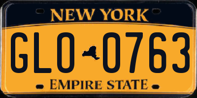 NY license plate GLO0763
