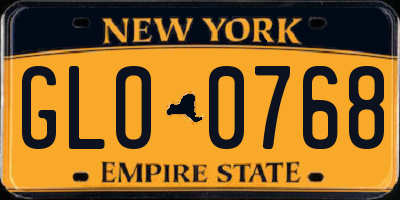NY license plate GLO0768