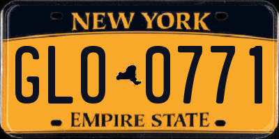 NY license plate GLO0771