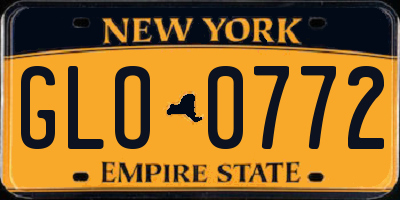 NY license plate GLO0772