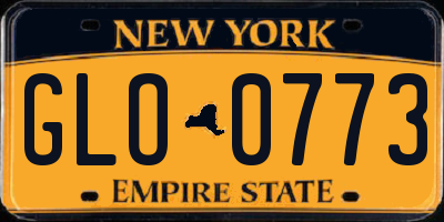 NY license plate GLO0773