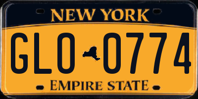 NY license plate GLO0774