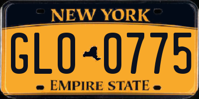 NY license plate GLO0775