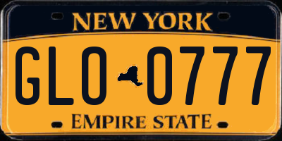 NY license plate GLO0777