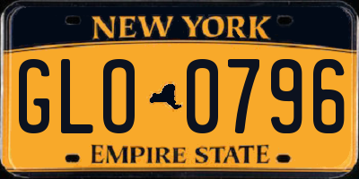 NY license plate GLO0796