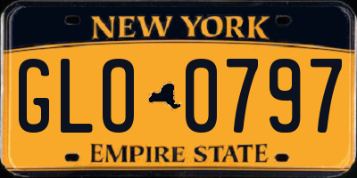 NY license plate GLO0797