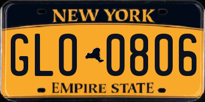 NY license plate GLO0806