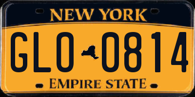 NY license plate GLO0814