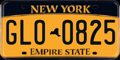 NY license plate GLO0825