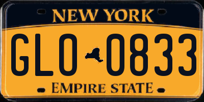 NY license plate GLO0833