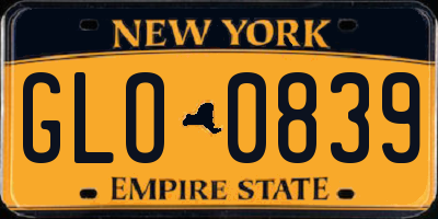 NY license plate GLO0839