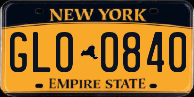 NY license plate GLO0840