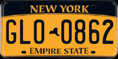 NY license plate GLO0862