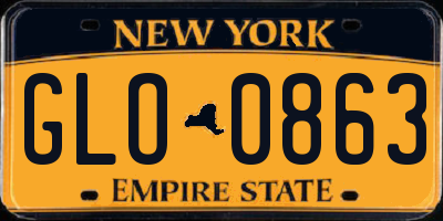 NY license plate GLO0863