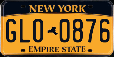 NY license plate GLO0876