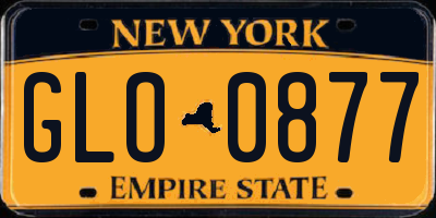 NY license plate GLO0877