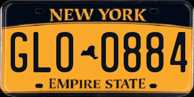 NY license plate GLO0884