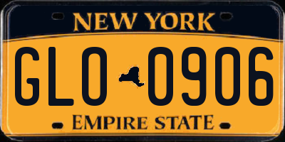 NY license plate GLO0906