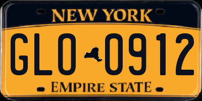 NY license plate GLO0912
