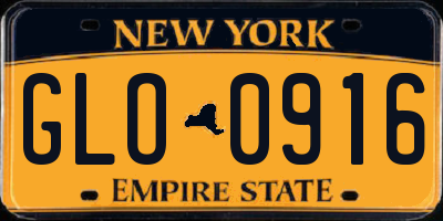 NY license plate GLO0916
