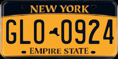 NY license plate GLO0924