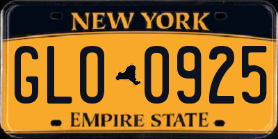 NY license plate GLO0925