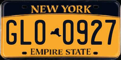 NY license plate GLO0927